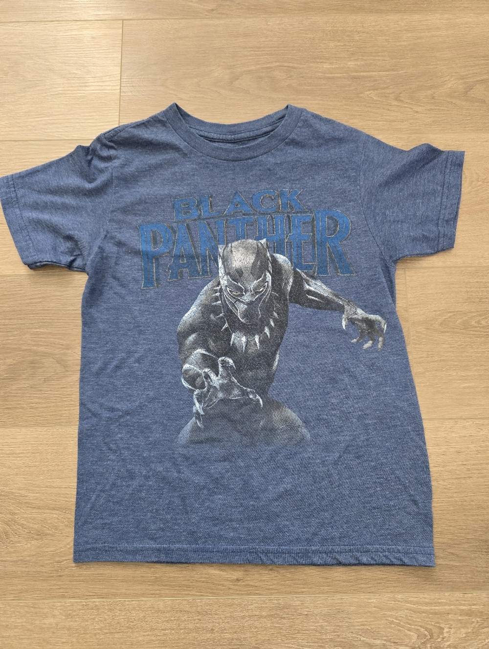 Marvel Black Panther Boys Short Sleeve Graphic Shirt Blue Size Medium‎